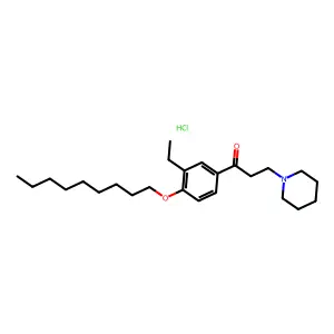 Propiophenone, 3'-ethyl-4-'nonyloxy-3-piperidino-, hydrochloride structure