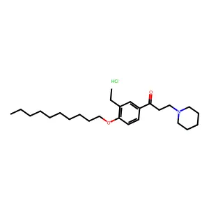 Propiophenone, 4'-decyloxy-3'-ethyl-3-piperidino-, hydrochloride structure