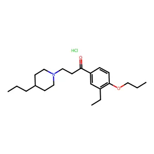 3'-Ethyl-4'-propoxy-3-(4-propylpiperidino)-propiophenone hydrochloride structure