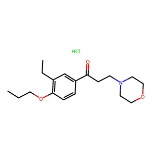 1-Propanone, 1-(3-ethyl-4-propoxyphenyl)-3-(4-morpholinyl)-, hydrochloride structure