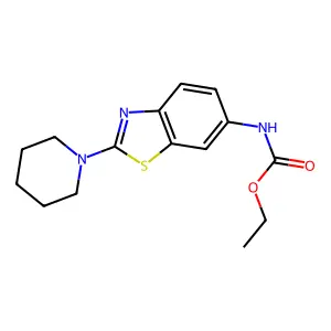 Ethyl 2-(1-piperidinyl)-1,3-benzothiazol-6-ylcarbamate structure