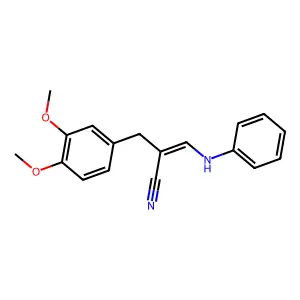 alpha-(3,4-Dimethoxybenzyl)-beta-anilinoacrylonitrile structure