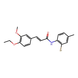 (2E)-N-(2-bromo-4-methylphenyl)-3-(4-ethoxy-3-methoxyphenyl)prop-2-enamide structure