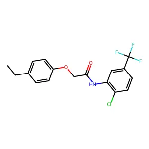 N-[2-chloro-5-(trifluoromethyl)phenyl]-2-(4-ethylphenoxy)acetamide structure