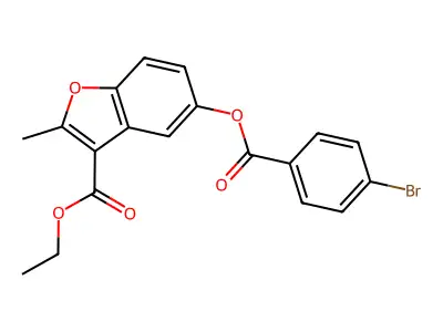 Ethyl 5-(4-bromobenzoyloxy)-2-methyl-1-benzofuran-3-carboxylate structure