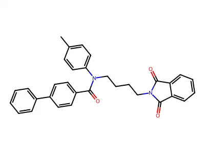 N-[4-(1,3-dioxoisoindol-2-yl)butyl]-N-(4-methylphenyl)-4-phenylbenzamide structure