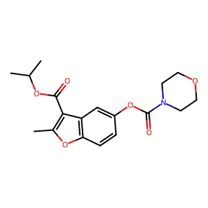 3-(Isopropoxycarbonyl)-2-methylbenzofuran-5-yl morpholine-4-carboxylate structure