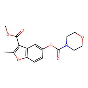 3-(Methoxycarbonyl)-2-methylbenzofuran-5-yl morpholine-4-carboxylate structure