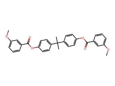 Propane-2,2-diyldibenzene-4,1-diyl bis(3-methoxybenzoate) structure