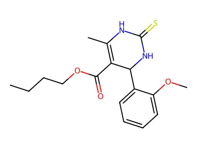 butyl 4-(2-methoxyphenyl)-6-methyl-2-thioxo-1,2,3,4-tetrahydropyrimidine-5-carboxylate structure