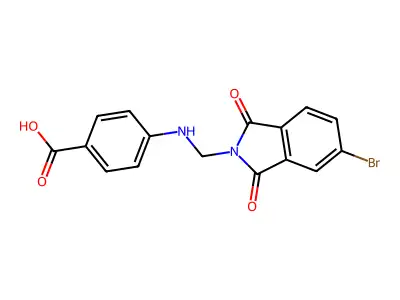 4-{[(5-bromo-1,3-dioxo-1,3-dihydro-2H-isoindol-2-yl)methyl]amino}benzoic acid structure