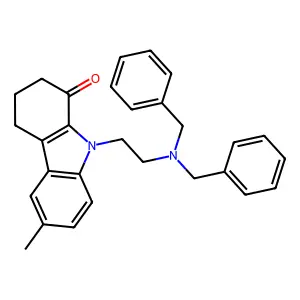 9-[2-(dibenzylamino)ethyl]-6-methyl-2,3,4,9-tetrahydro-1H-carbazol-1-one structure