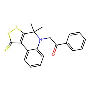 2-(4,4-Dimethyl-1-sulfanylidenedithiolo[3,4-c]quinolin-5-yl)-1-phenylethanone structure