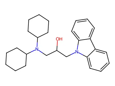 1-(9H-carbazol-9-yl)-3-(dicyclohexylamino)propan-2-ol structure