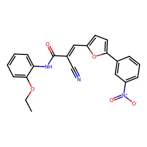(Z)-2-cyano-N-(2-ethoxyphenyl)-3-(5-(3-nitrophenyl)furan-2-yl)acrylamide structure