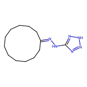 Cyclododecanone, 2-(2H-tetrazol-5-yl)hydrazone structure