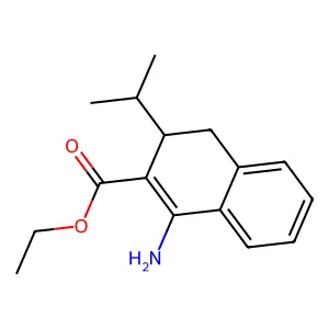 Ethyl 1-amino-3-propan-2-yl-3,4-dihydronaphthalene-2-carboxylate structure