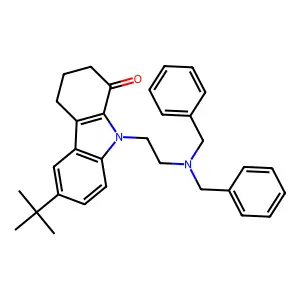 6-tert-butyl-9-[2-(dibenzylamino)ethyl]-2,3,4,9-tetrahydro-1H-carbazol-1-one structure