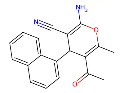 5-Acetyl-2-amino-6-methyl-4-(1-naphthyl)-4h-pyran-3-carbonitrile structure