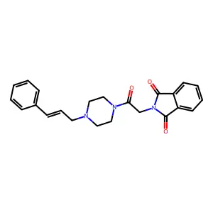 2-[2-oxo-2-[4-[(E)-3-phenylprop-2-enyl]piperazin-1-yl]ethyl]isoindole-1,3-dione structure