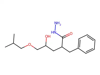 2-Benzyl-4-hydroxy-5-(2-methylpropoxy)pentanehydrazide structure