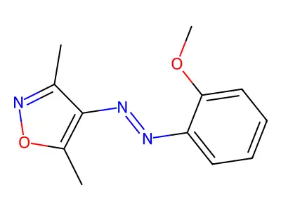 Isoxazole, 4-[(2-methoxyphenyl)azo]-3,5-dimethyl- structure