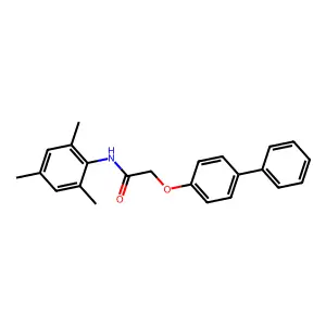 2-(4-phenylphenoxy)-N-(2,4,6-trimethylphenyl)acetamide structure