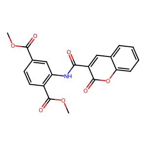 dimethyl 2-{[(2-oxo-2H-chromen-3-yl)carbonyl]amino}terephthalate structure