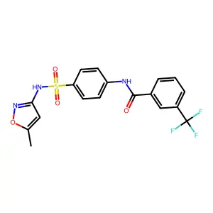 N-(4-(N-(5-methylisoxazol-3-yl)sulfamoyl)phenyl)-3-(trifluoromethyl)benzamide structure