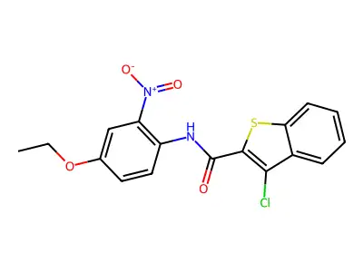 3-chloro-N-(4-ethoxy-2-nitrophenyl)-1-benzothiophene-2-carboxamide structure