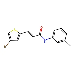 (2E)-3-(4-bromothiophen-2-yl)-N-(3-methylphenyl)prop-2-enamide structure