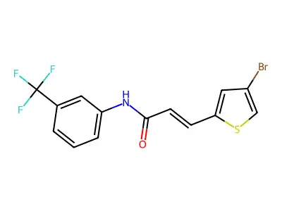 (E)-3-(4-bromothiophen-2-yl)-N-[3-(trifluoromethyl)phenyl]prop-2-enamide structure