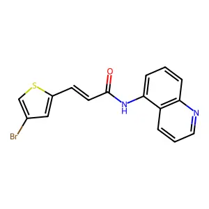 (E)-3-(4-bromothiophen-2-yl)-N-quinolin-5-ylprop-2-enamide structure