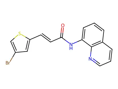(E)-3-(4-bromothiophen-2-yl)-N-quinolin-8-ylprop-2-enamide structure