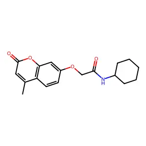 N-cyclohexyl-2-(4-methyl-2-oxochromen-7-yl)oxyacetamide structure