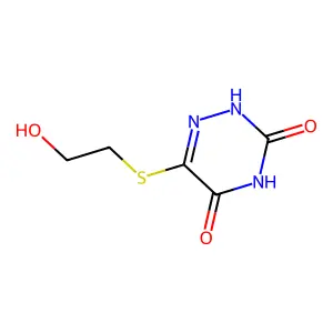 6-(2-hydroxyethylsulfanyl)-2H-1,2,4-triazine-3,5-dione structure