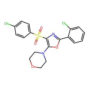 4-(2-(2-Chlorophenyl)-4-((4-chlorophenyl)sulfonyl)oxazol-5-yl)morpholine structure