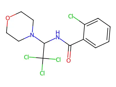 2-chloro-N-(2,2,2-trichloro-1-morpholinoethyl)benzamide structure