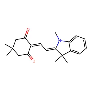 5,5-dimethyl-2-[(2Z)-2-(1,3,3-trimethyl-1,3-dihydro-2H-indol-2-ylidene)ethylidene]cyclohexane-1,3-dione structure