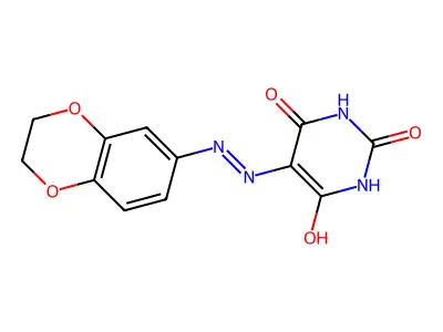 5-(2,3-Dihydro-1,4-benzodioxin-6-ylhydrazinylidene)-1,3-diazinane-2,4,6-trione structure