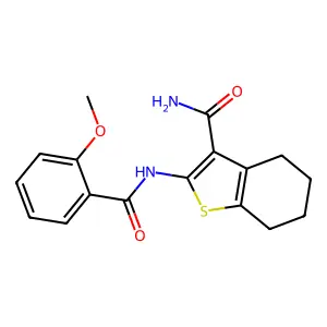 2-[(2-Methoxybenzoyl)amino]-4,5,6,7-tetrahydro-1-benzothiophene-3-carboxamide structure