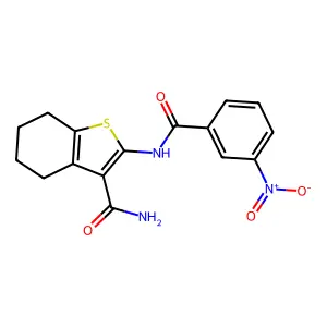 2-(3-Nitrobenzamido)-4,5,6,7-tetrahydrobenzo[b]thiophene-3-carboxamide structure
