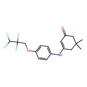 5,5-Dimethyl-3-((4-(2,2,3,3-tetrafluoropropoxy)phenyl)amino)cyclohex-2-enone structure