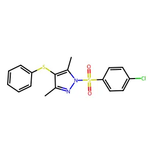 1-(4-Chlorophenyl)sulfonyl-3,5-dimethyl-4-phenylsulfanylpyrazole structure