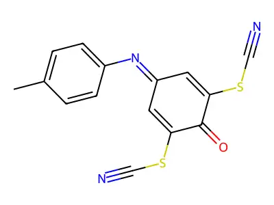 2,6-Dithiocyanato-4-(p-tolylimino)cyclohexa-2,5-dienone structure