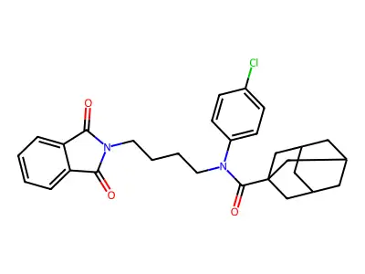N-(4-chlorophenyl)-N-[4-(1,3-dioxoisoindol-2-yl)butyl]adamantane-1-carboxamide structure