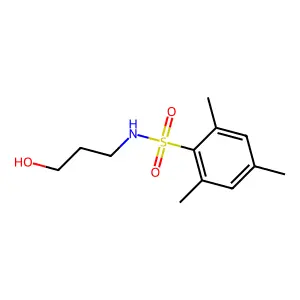 N-(3-hydroxypropyl)-2,4,6-trimethylbenzenesulfonamide structure