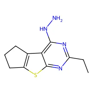 2-ethyl-4-hydrazinyl-6,7-dihydro-5H-cyclopenta[4,5]thieno[2,3-d]pyrimidine structure