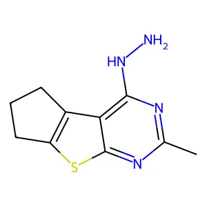4-hydrazino-2-methyl-6,7-dihydro-5H-cyclopenta[4,5]thieno[2,3-d]pyrimidine structure