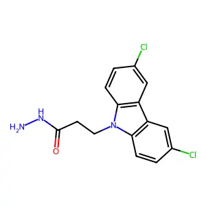 3-(3,6-二氯-9H-咔唑-9-基)丙酰肼 structure